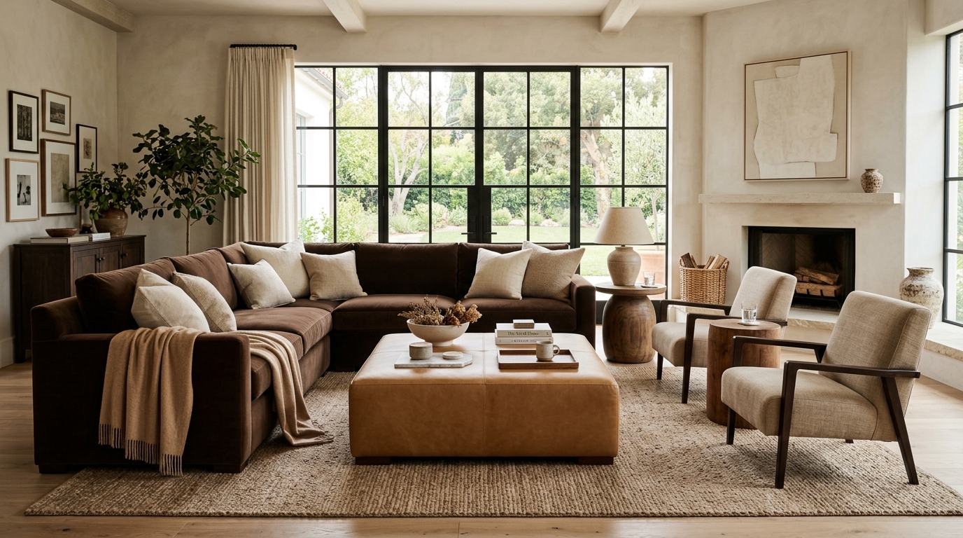 Chocolate Brown and Camel and Caramel Layered Neutrals